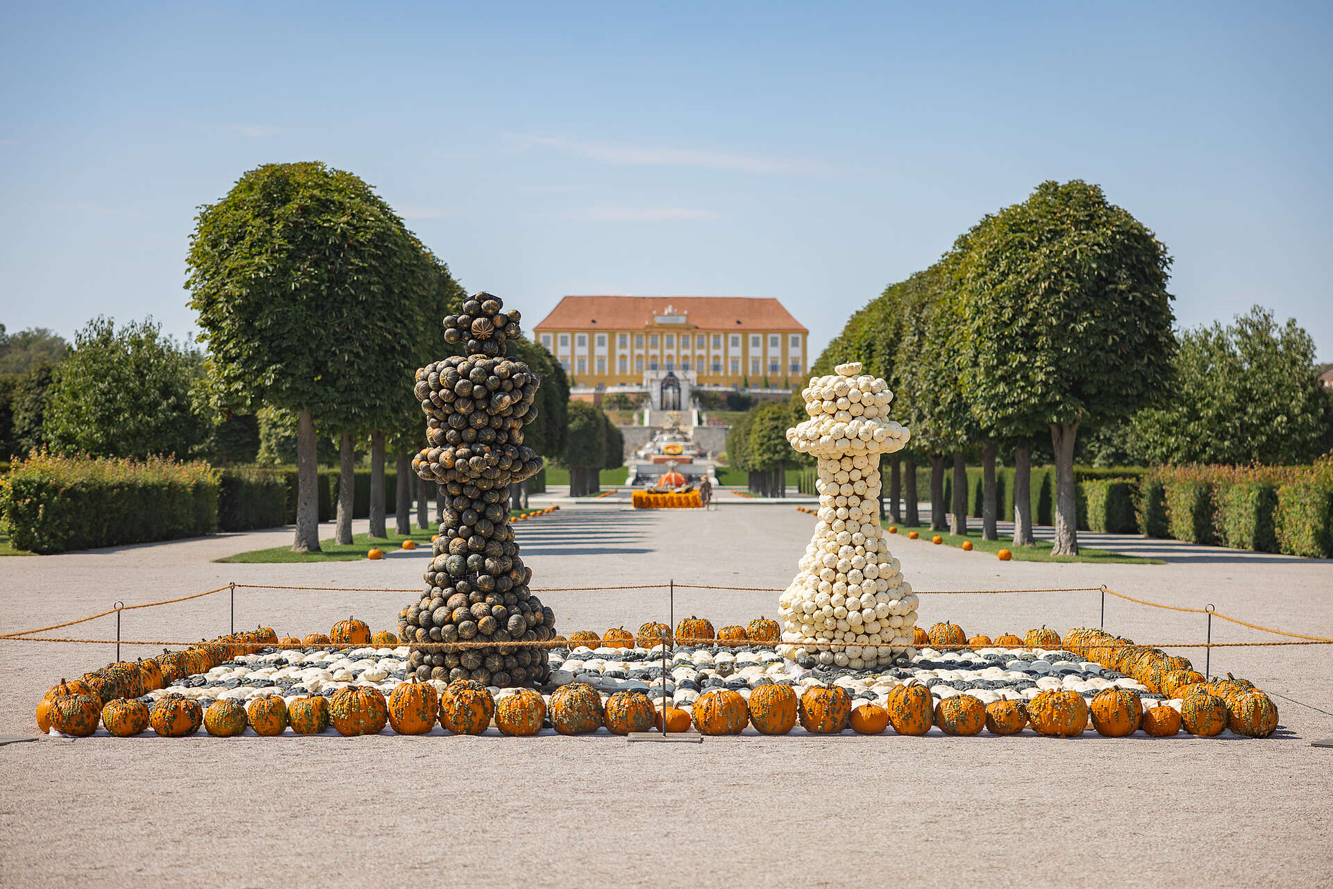 Schachfiguren aus Kürbissen