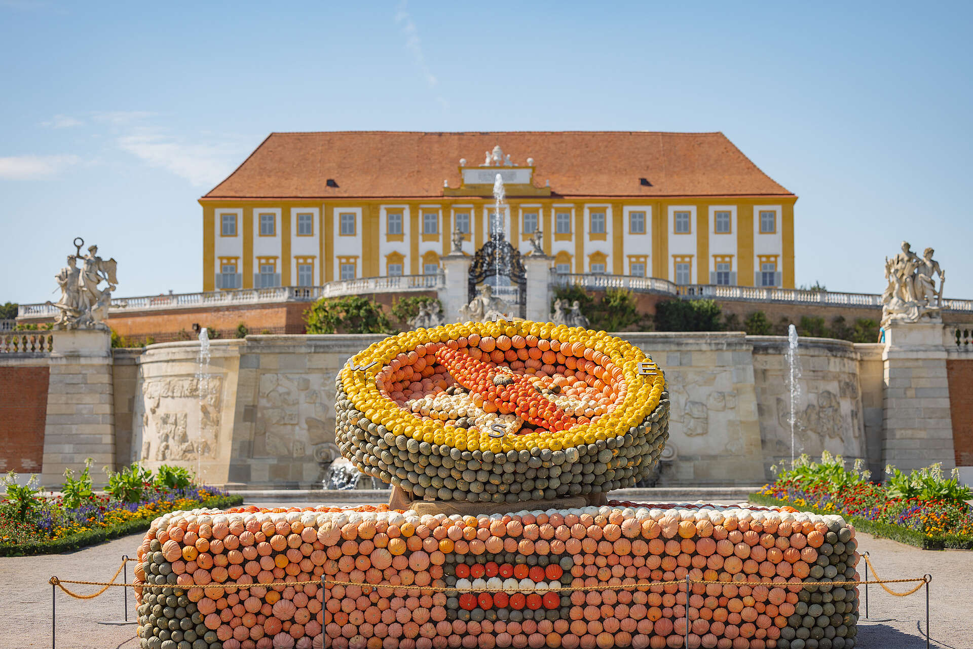 Kompass aus Kürbissen