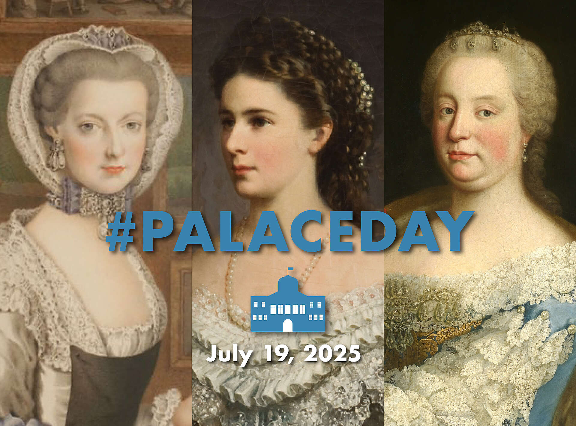 Collage of Empress Elisabeth, Empress Maria Thersia and Archduchess Maria Christina